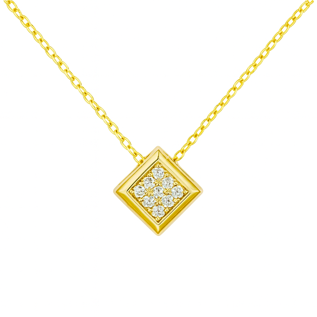 585 prabos geltono aukso pakabukas su 0.045 ct deimantais – ADORO juvelyrika