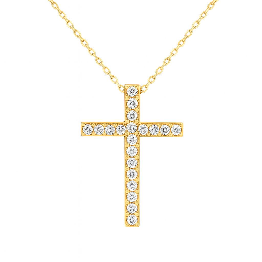 585 prabos aukso briliantinis kryželis, 1.79 g – ADORO juvelyrika