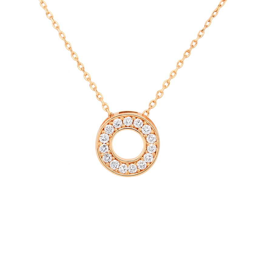 585 prabos raudono aukso kaklo papuošalas su deimantais, 1.58 g – ADORO juvelyrika