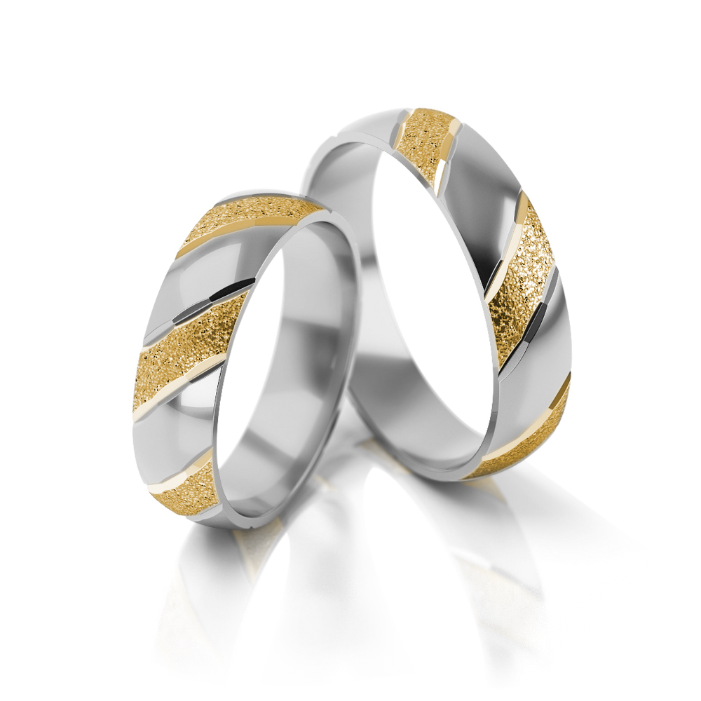 
                  
                    Vestuviniai žiedai geltono ir balto aukso, 4.3 mm pločio
                  
                