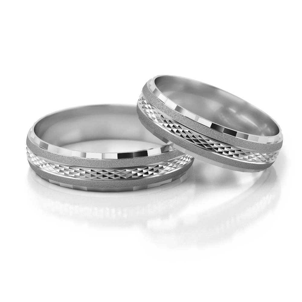 
                  
                    Graviruoti vestuviniai žiedai su faktūriniu raštu (5 mm)
                  
                