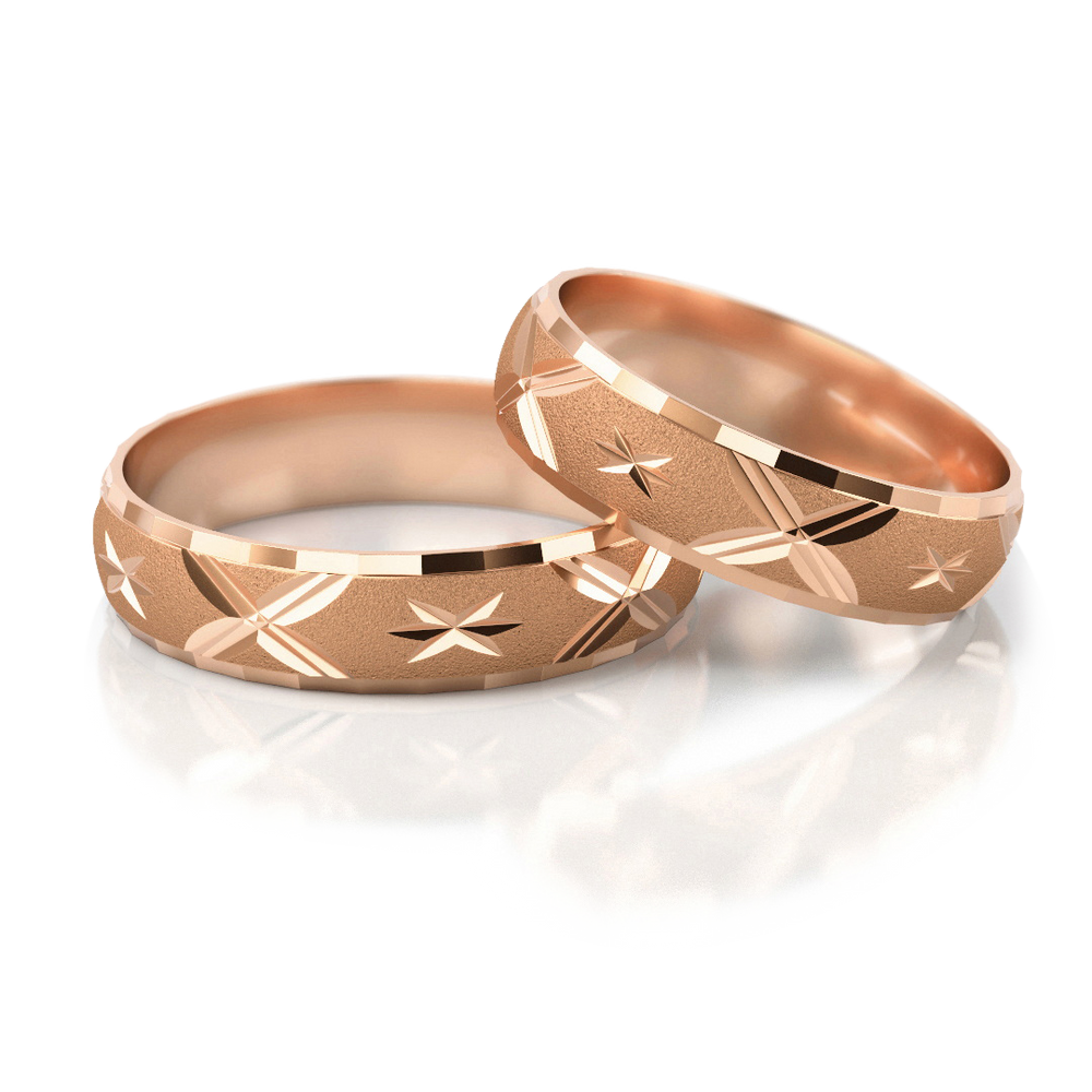 
                  
                    Graviruoti vestuviniai žiedai su žvaigždės motyvu (5 mm)
                  
                