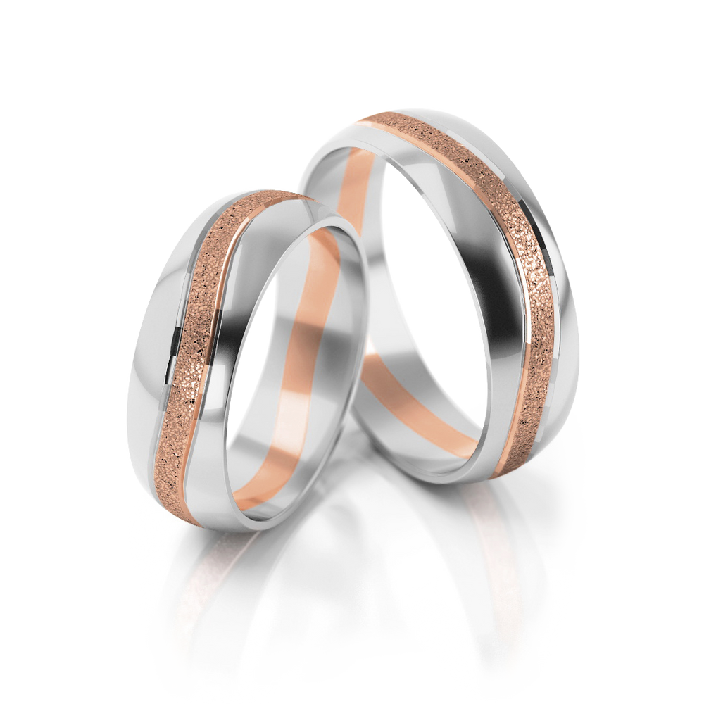 
                  
                    Vestuviniai žiedai geltono ir balto aukso, 6 mm pločio
                  
                