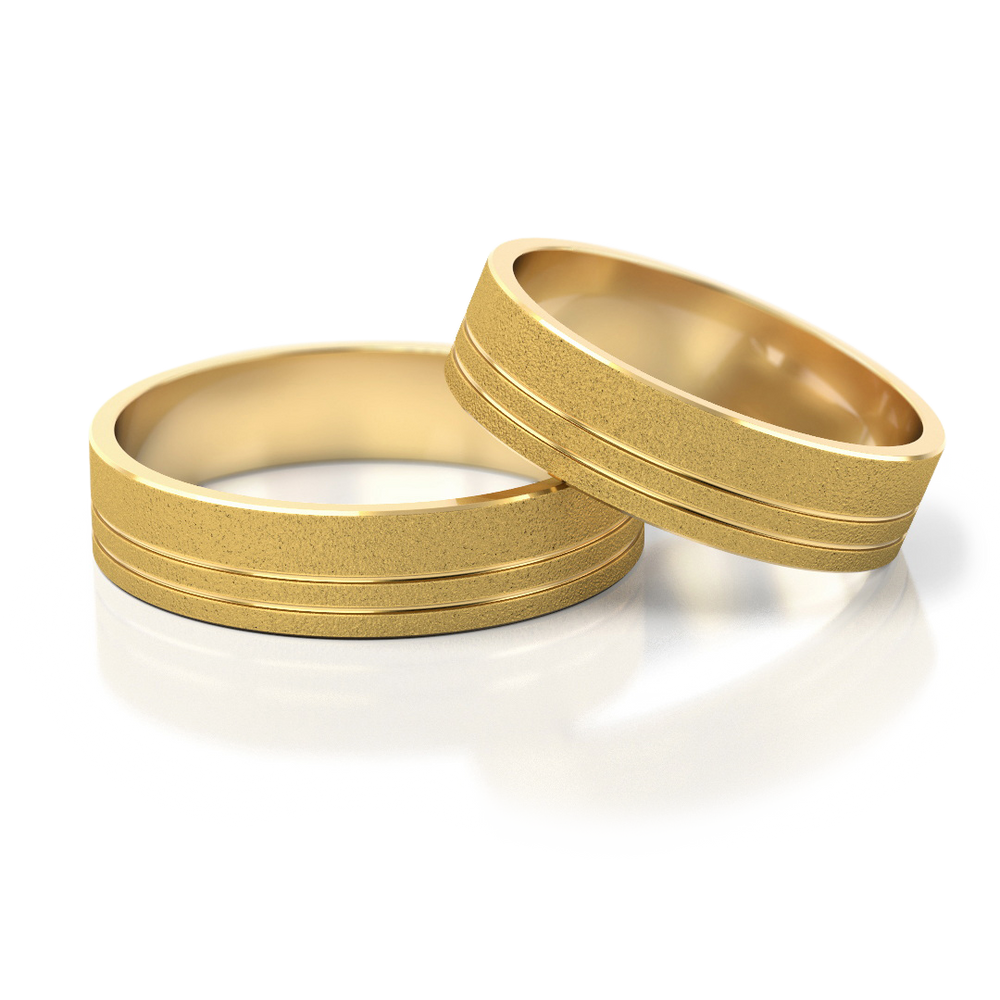 Vestuviniai žiedai 585 prabos geltono aukso, 5 mm pločio