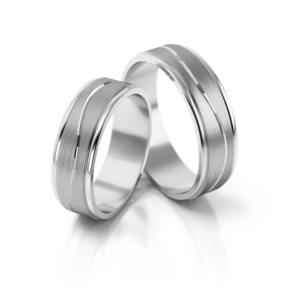 
                  
                    Vestuviniai žiedai geltono ir balto aukso, 6 mm pločio
                  
                