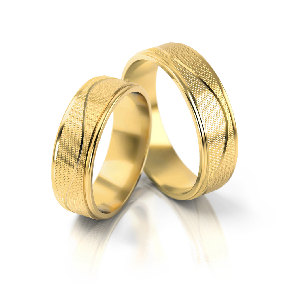 
                  
                    Vestuviniai žiedai geltono ir balto aukso, 6 mm pločio
                  
                