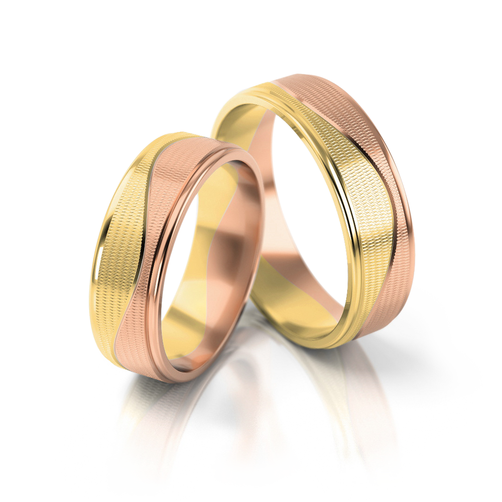 
                  
                    Vestuviniai žiedai geltono ir balto aukso, 6 mm pločio
                  
                