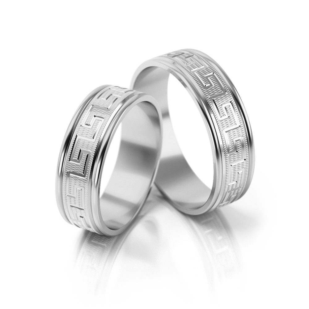 
                  
                    Dviejų spalvų vestuviniai žiedai su klasikiniu raštu (6 mm)
                  
                