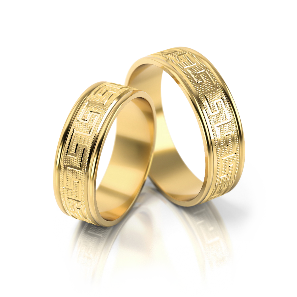 
                  
                    Dviejų spalvų vestuviniai žiedai su klasikiniu raštu (6 mm)
                  
                