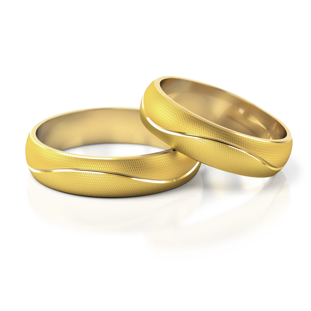 
                  
                    Vestuviniai žiedai – geltonas ir baltas auksas, 5 mm pločio
                  
                