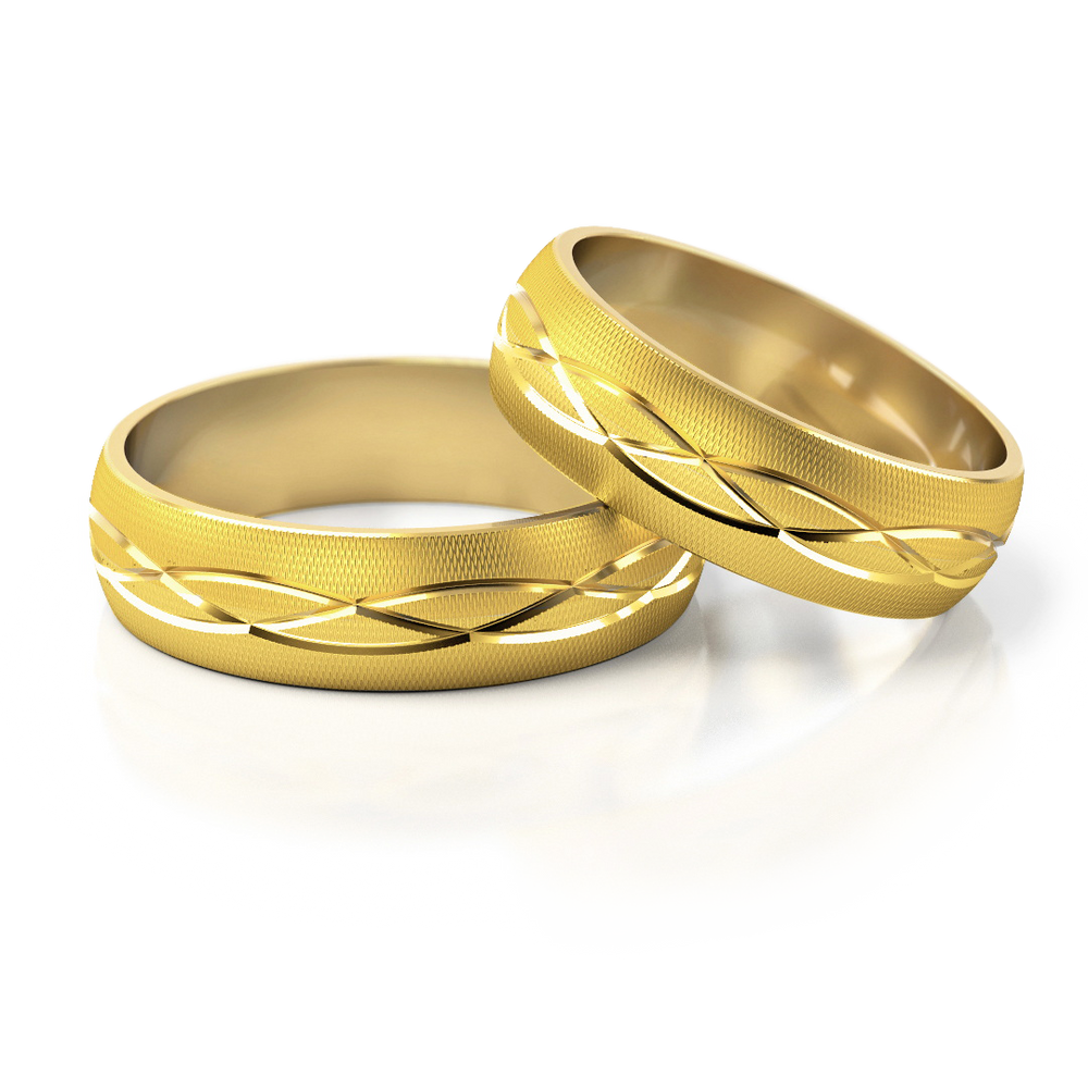 
                  
                    Dviejų spalvų vestuviniai žiedai su įstrižiniu raštu (5.7 mm)
                  
                