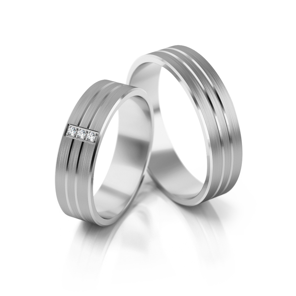 
                  
                    Vestuviniai žiedai geltono aukso su deimantais, 5.3 mm pločio
                  
                