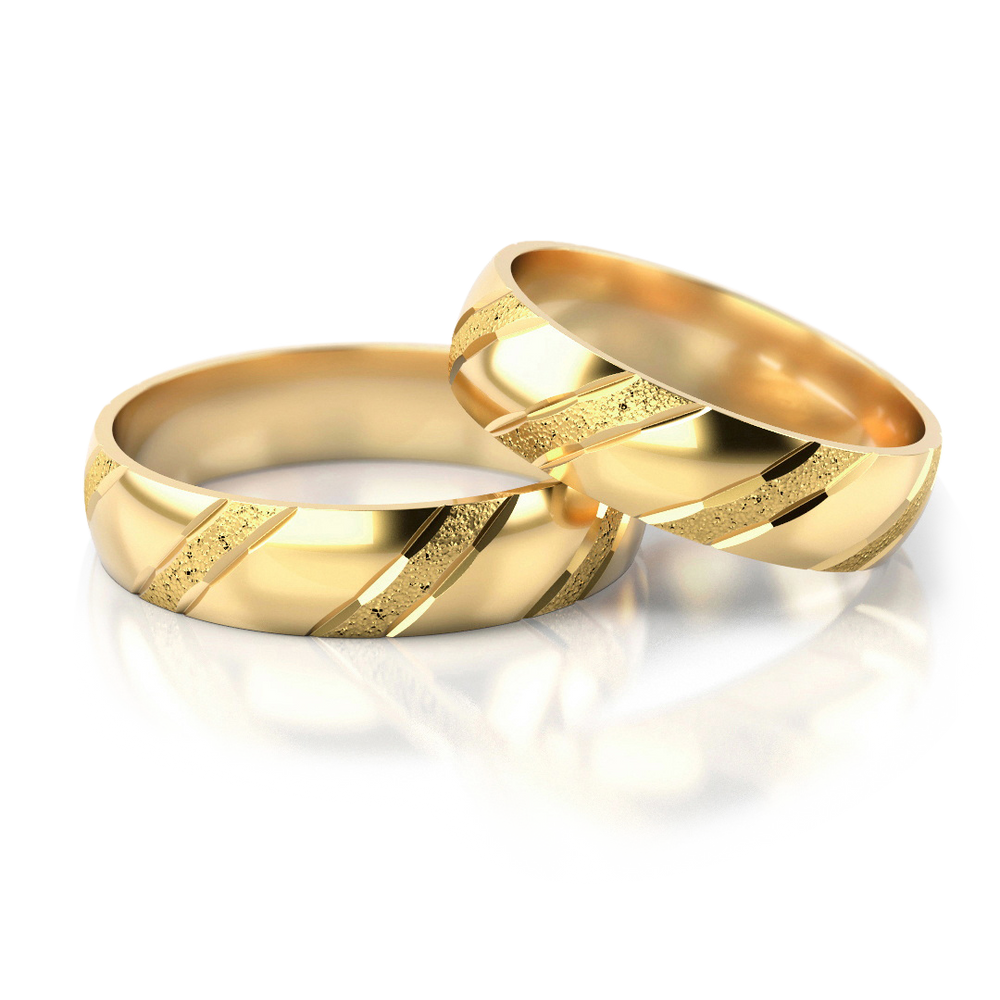 585 prabos klasikiniai vestuviniai žiedai su moderniu įstrižų linijų dizainu – ADORO