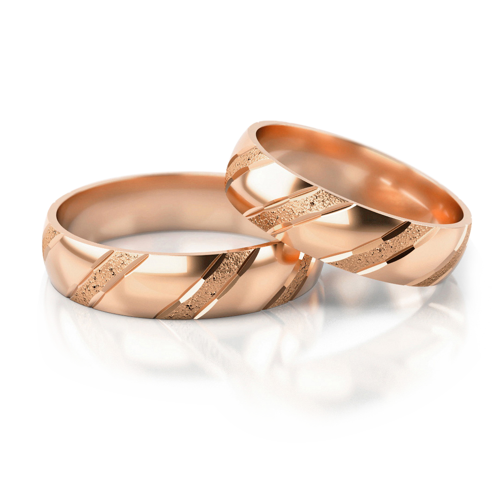 
                  
                    Vestuviniai žiedai su įstrižais matiniais raštais (5 mm)
                  
                