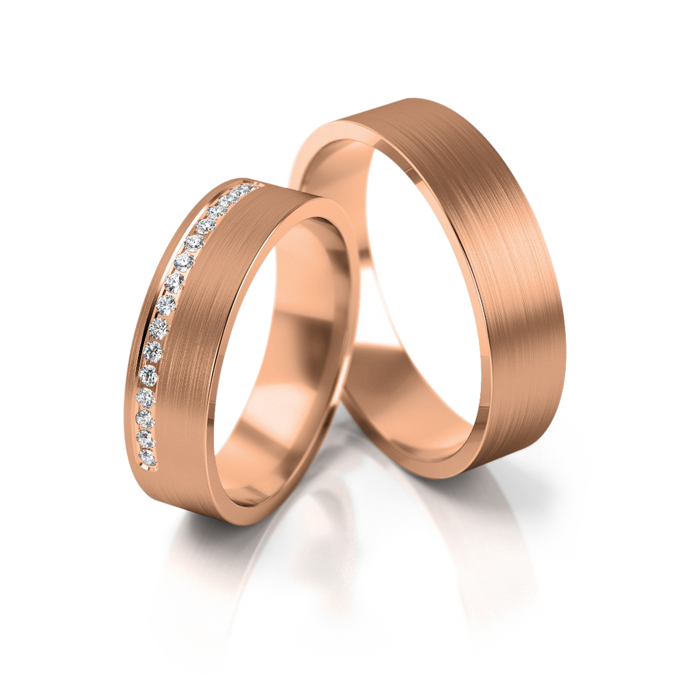 
                  
                    Vestuviniai žiedai – baltas auksas su deimantais, 5.3 mm pločio
                  
                