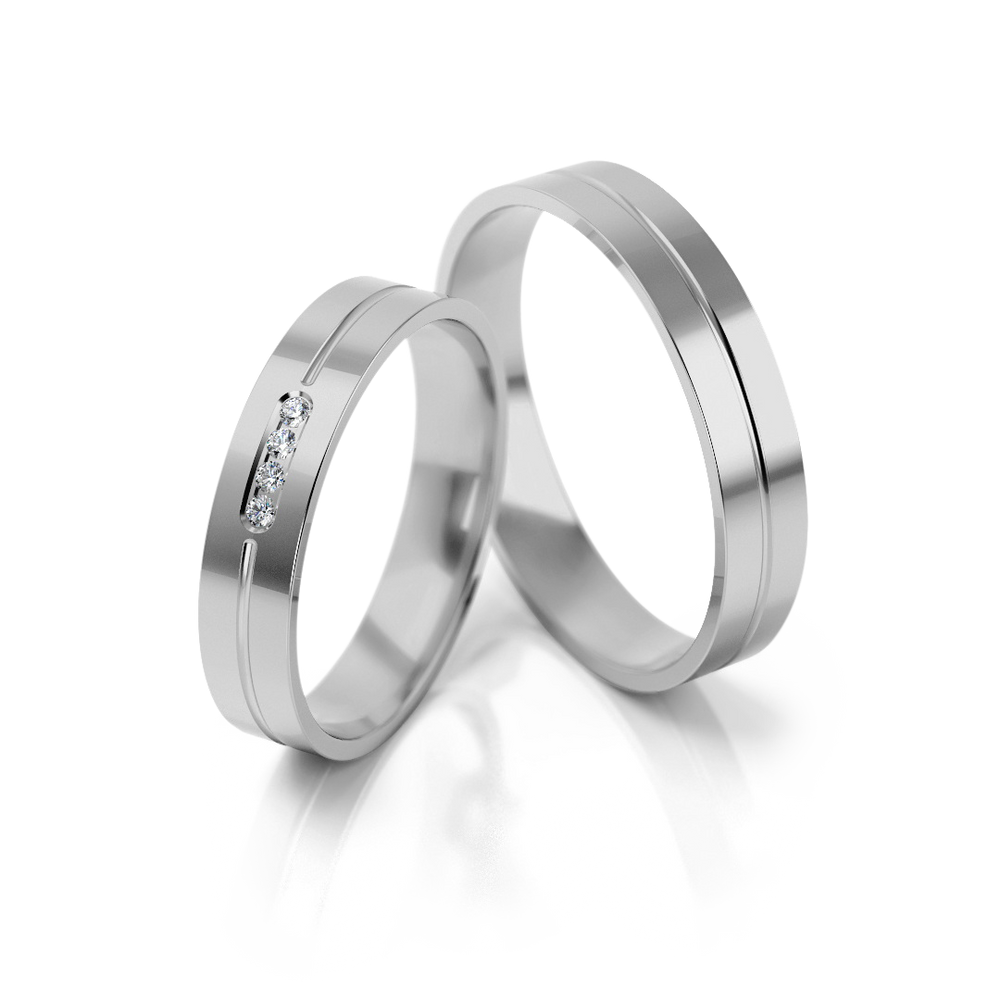 
                  
                    Dviejų spalvų vestuviniai žiedai su deimantu (4 mm)
                  
                