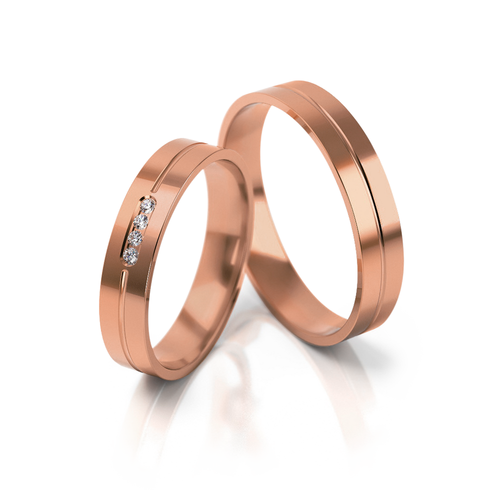 
                  
                    Dviejų spalvų vestuviniai žiedai su deimantu (4 mm)
                  
                