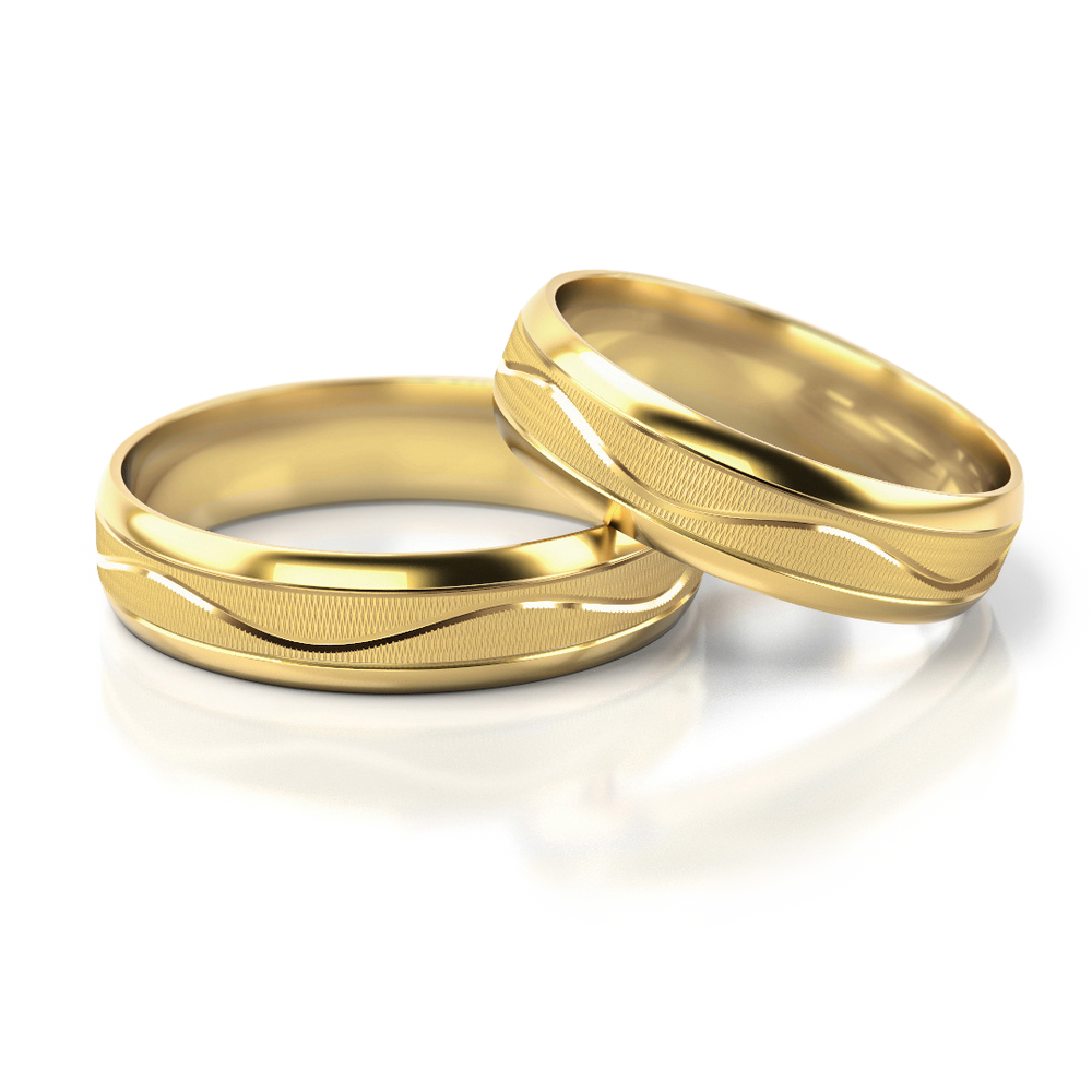 
                  
                    Vestuviniai žiedai geltono ir balto auksas, 5 mm pločio
                  
                