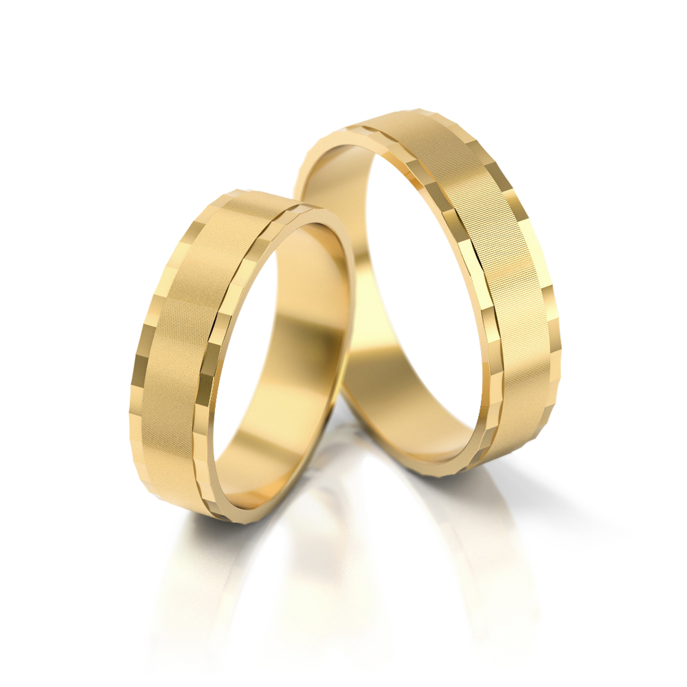 585 prabos klasikiniai vestuviniai žiedai su subtiliu raštu – ADORO