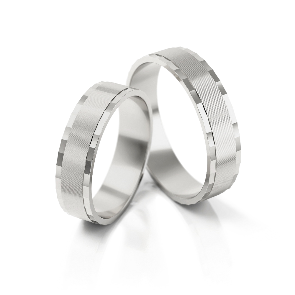 
                  
                    Klasikiniai vestuviniai žiedai su briaunuotu kraštu (5 mm)
                  
                