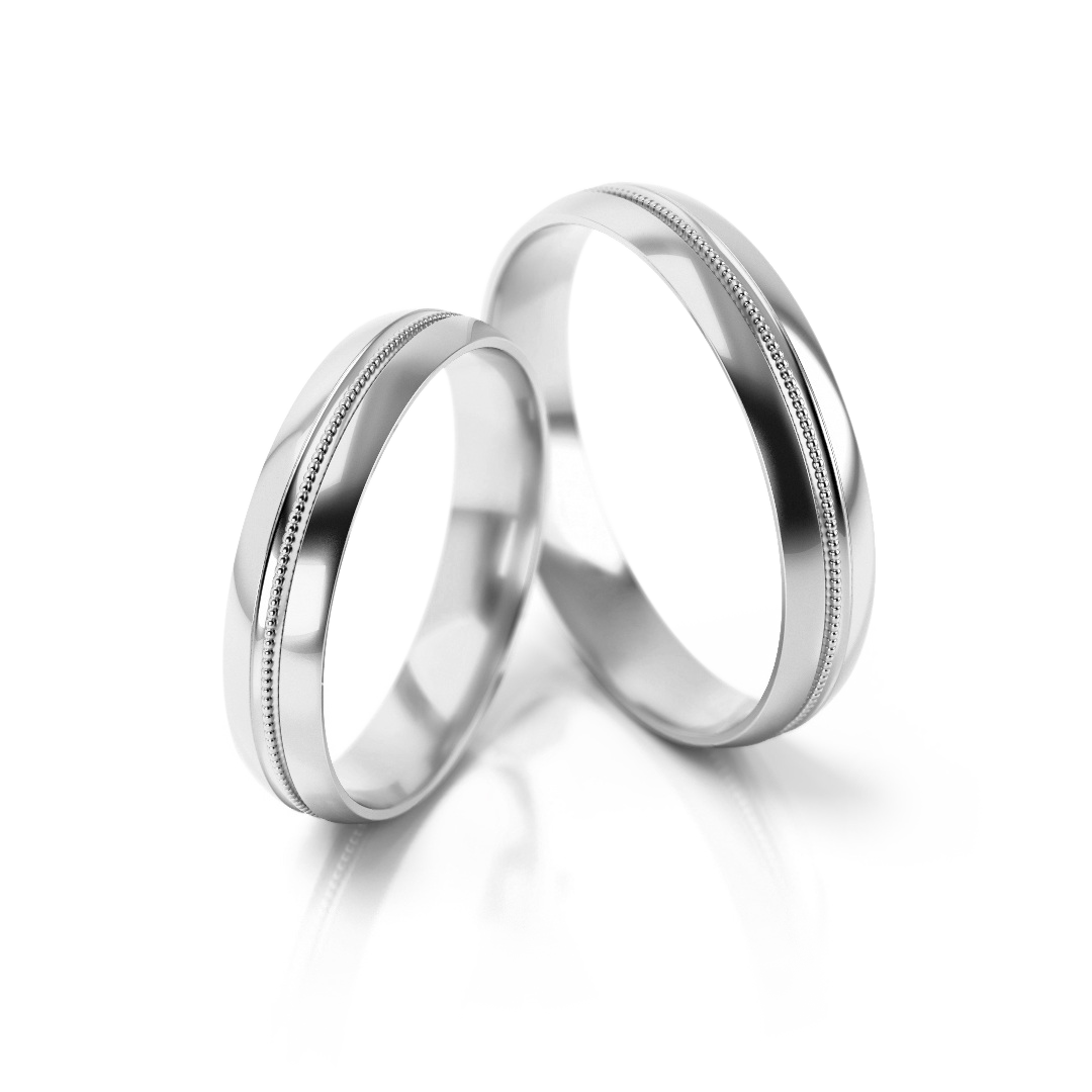 Dviejų spalvų vestuviniai žiedai (4 mm)