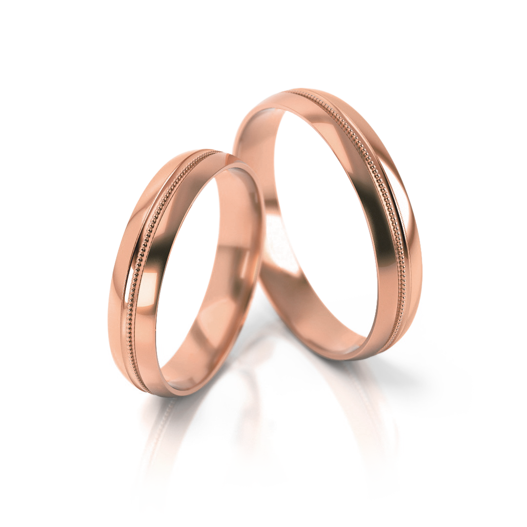 Dviejų spalvų vestuviniai žiedai (4 mm)