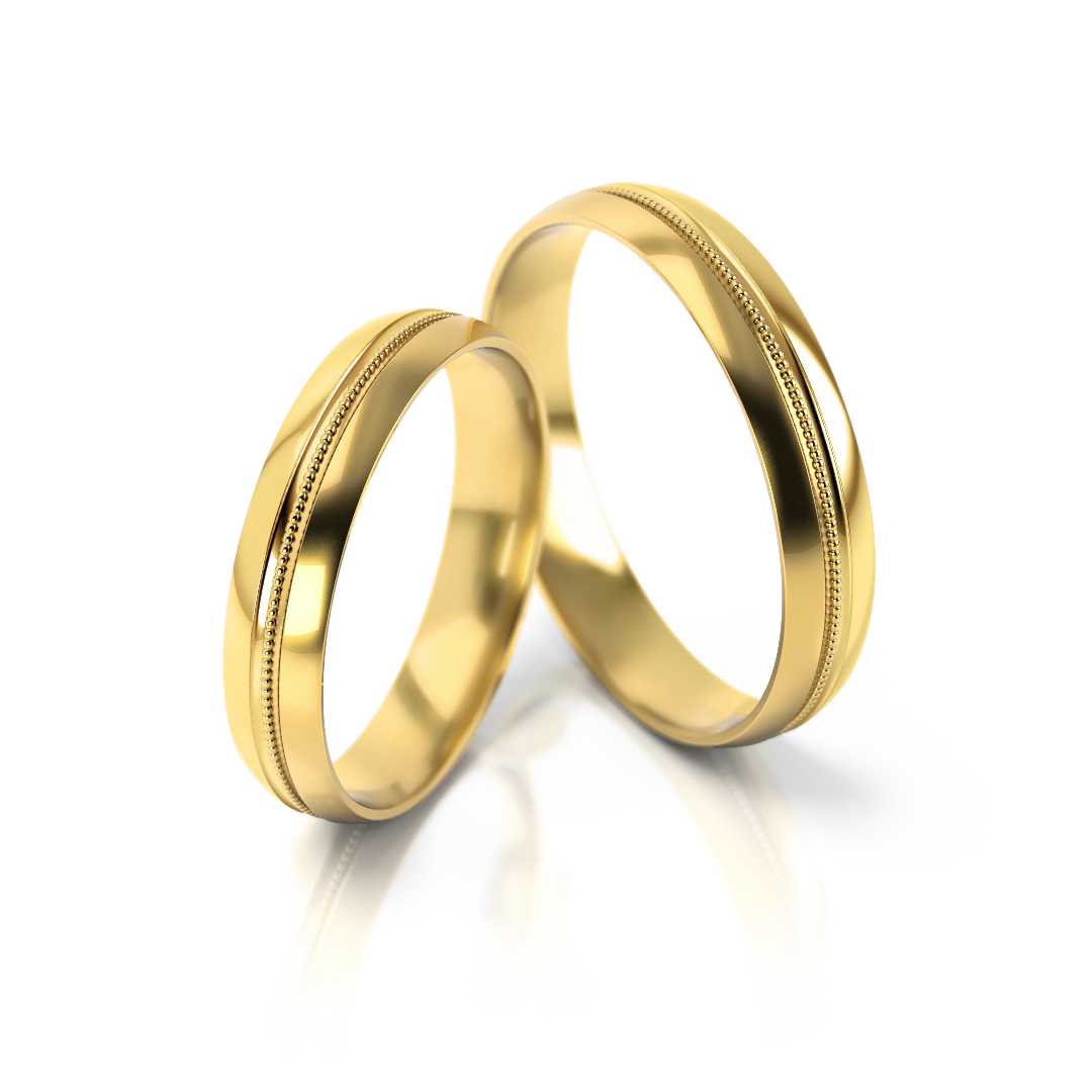 Dviejų spalvų vestuviniai žiedai (4 mm)