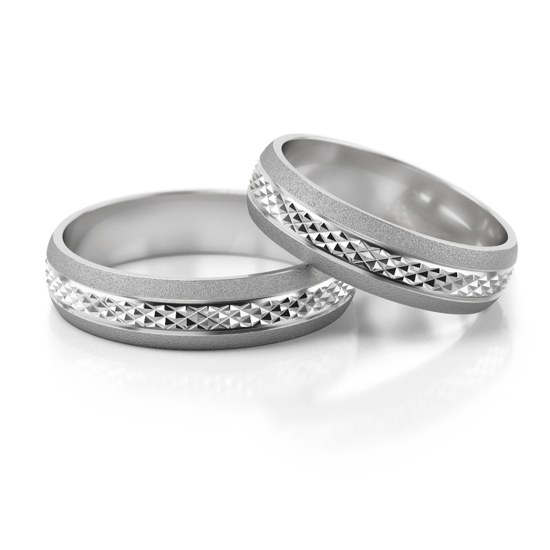 Vestuviniai žiedai su geometriniu raštu (5 mm)