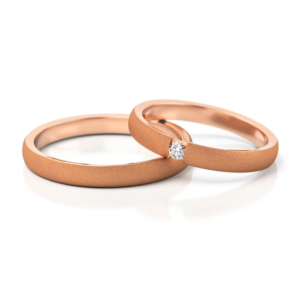 
                  
                    Vestuviniai žiedai – geltonas auksas su deimantu, 3 mm pločio
                  
                