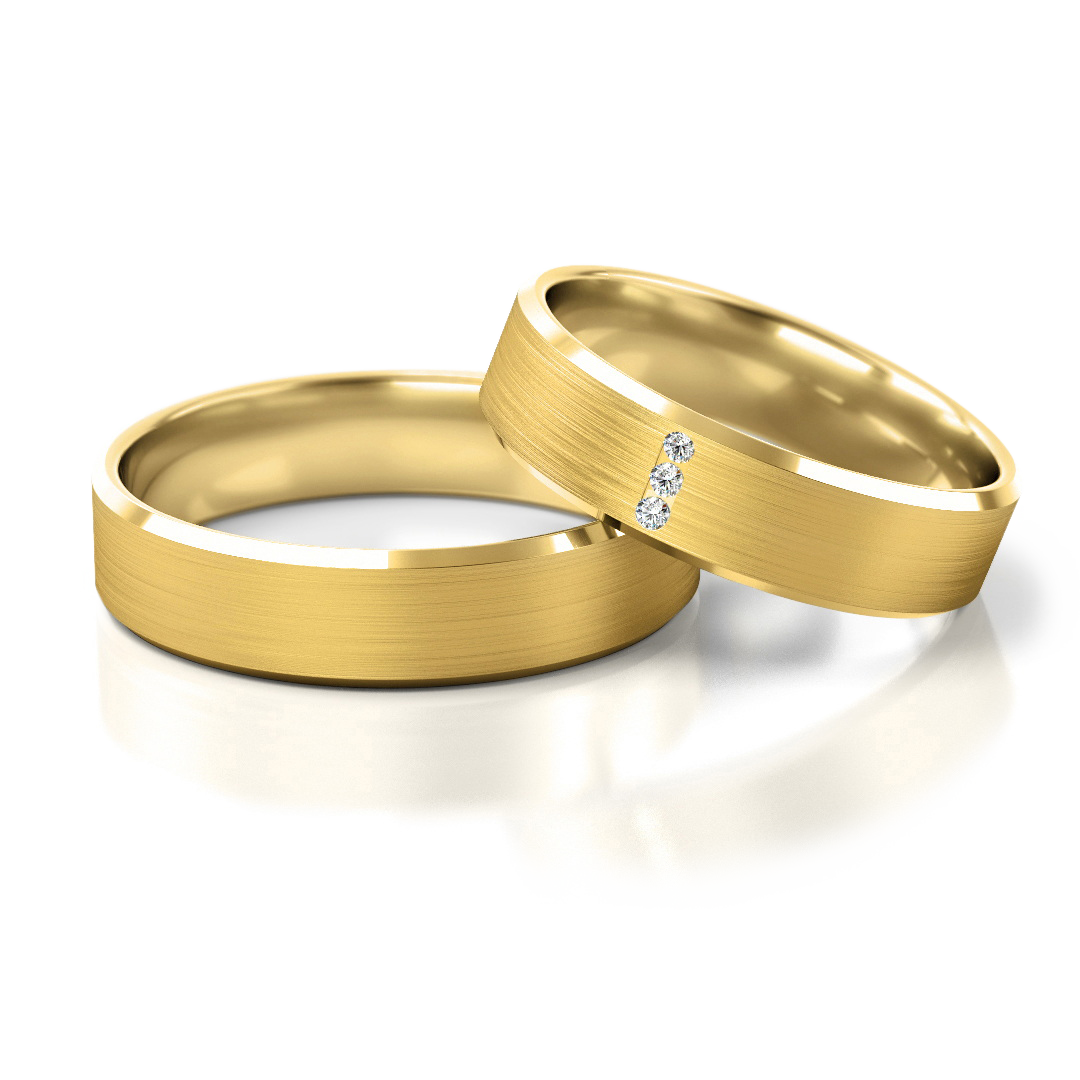 Baltos aukso vestuviniai žiedai su deimantu (5 mm)