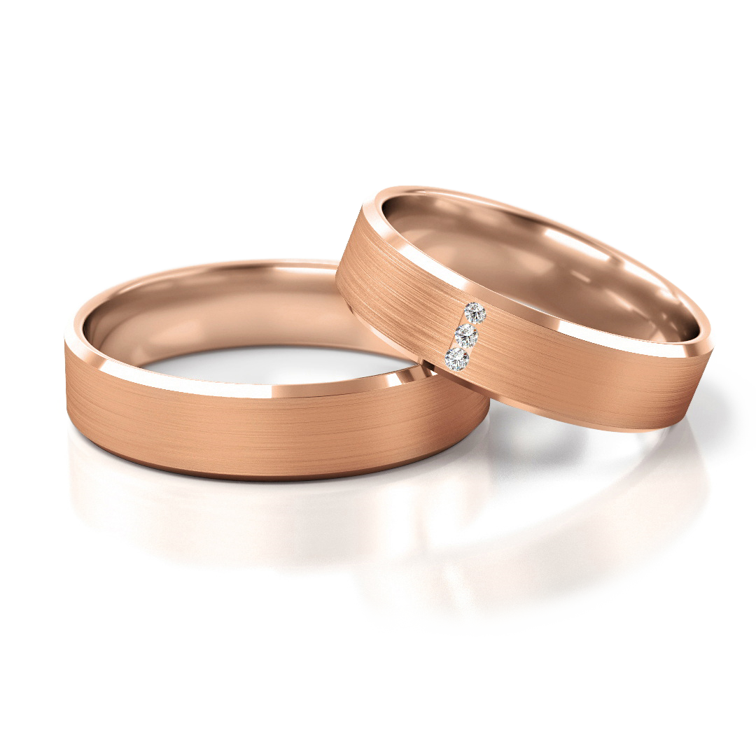 Baltos aukso vestuviniai žiedai su deimantu (5 mm)