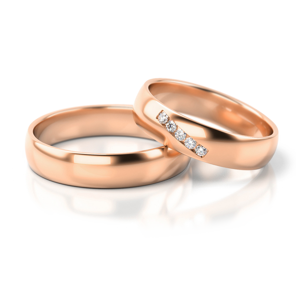 
                  
                    Auksiniai vestuviniai žiedai su deimantais (4.6 mm)
                  
                