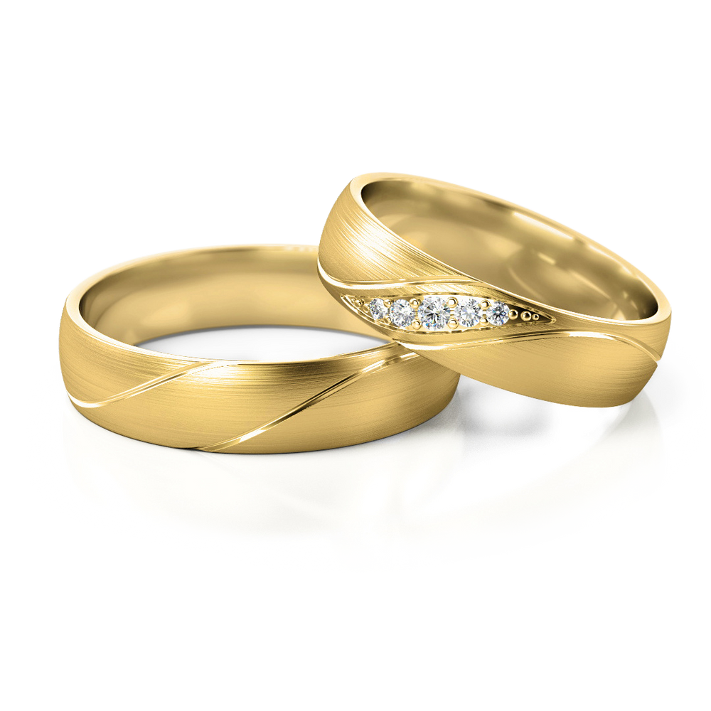 
                  
                    Vestuviniai žiedai – baltas auksas su deimantais, 5 mm pločio
                  
                