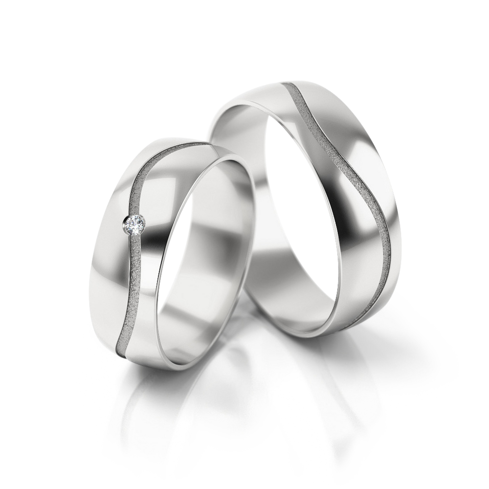 
                  
                    Auksiniai vestuviniai žiedai su subtilia linija ir deimantu (6 mm)
                  
                