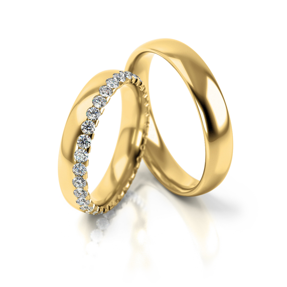 
                  
                    Baltos aukso vestuviniai žiedai su 0.7 ct deimantais (4.5 mm)
                  
                