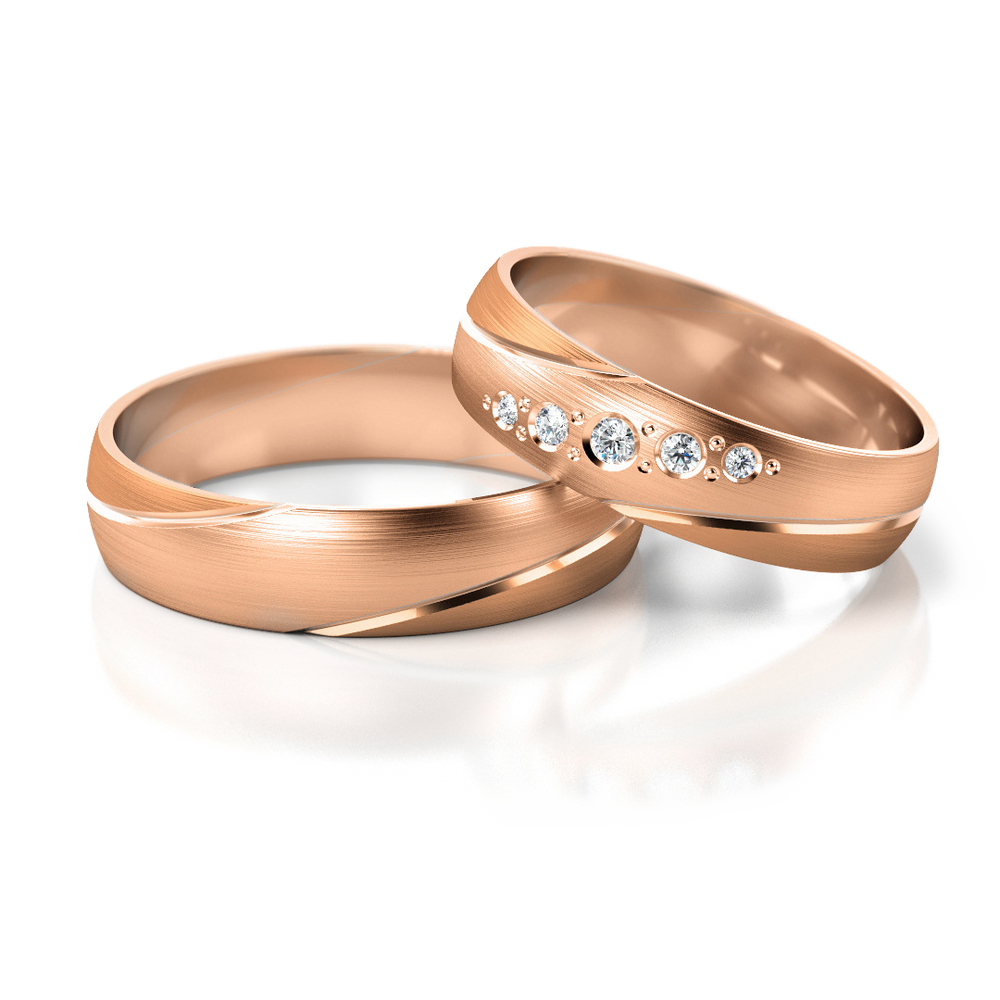 
                  
                    Dviejų spalvų vestuviniai žiedai su 0.07 ct deimantais (5 mm)
                  
                