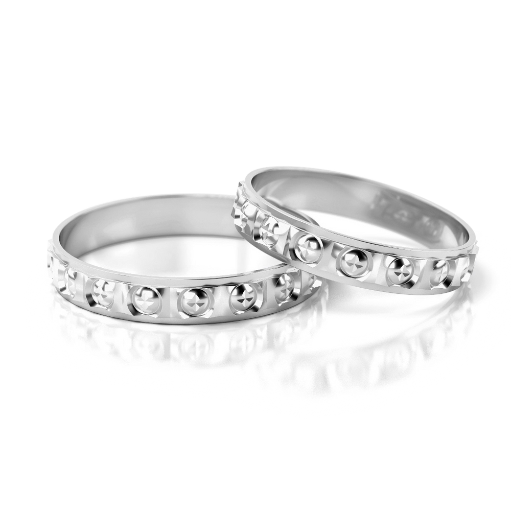 
                  
                    Dviejų spalvų vestuviniai žiedai su ornamentiniu raštu (3 mm)
                  
                