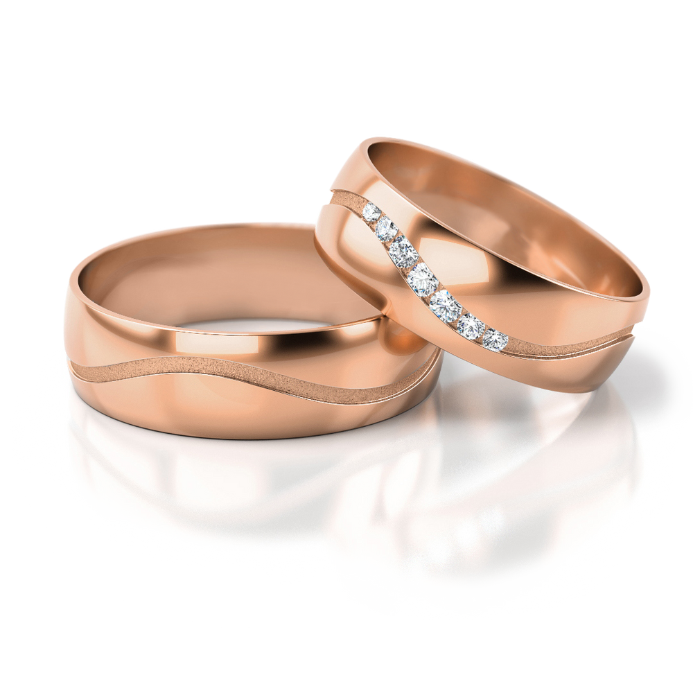 
                  
                    Dviejų spalvų vestuviniai žiedai su 0.085 ct deimantais (5 mm)
                  
                