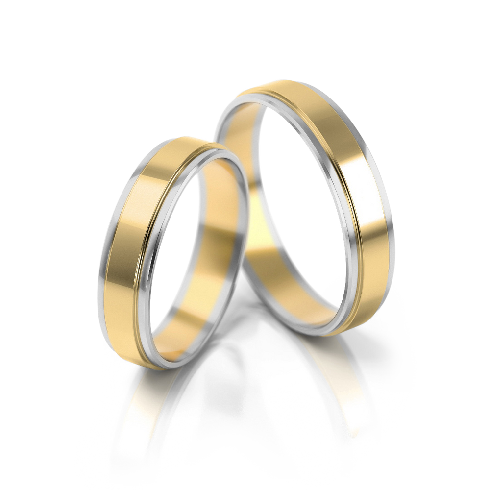 Geltono ir balto aukso vestuviniai žiedai su švelniu kontrastu – ADORO juvelyrika