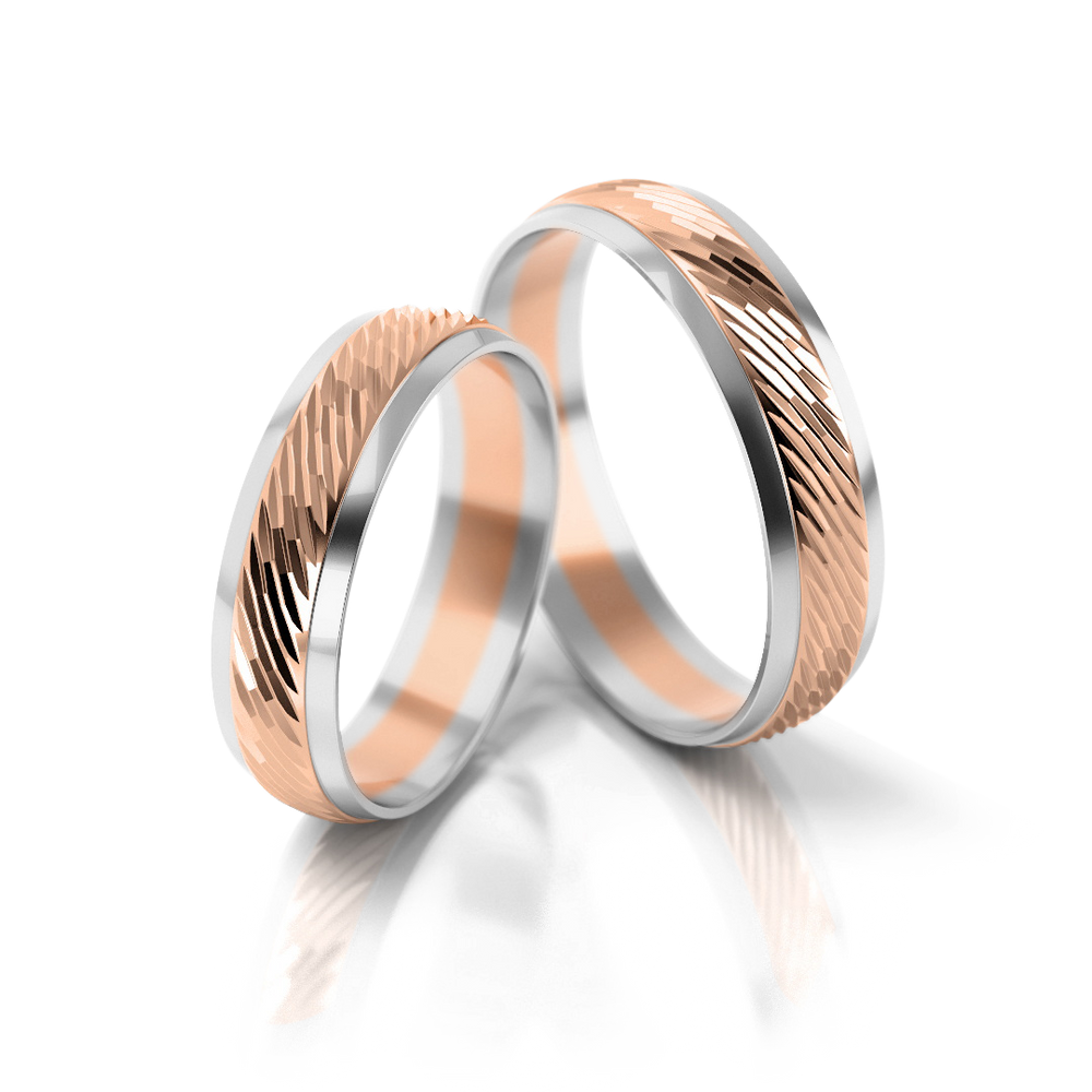 
                  
                    Vestuviniai žiedai geltono ir balto aukso, 5 mm pločio
                  
                