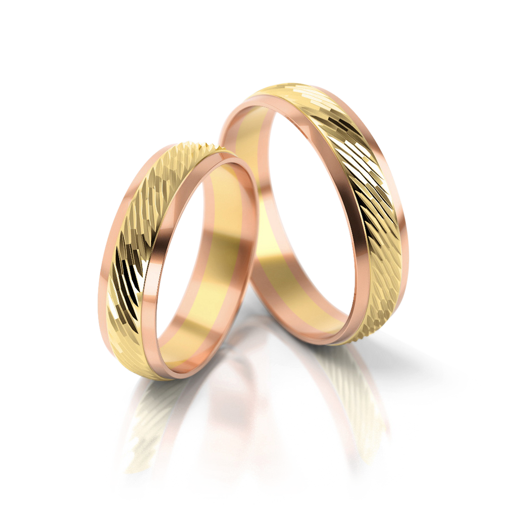 
                  
                    Vestuviniai žiedai geltono ir balto aukso, 5 mm pločio
                  
                