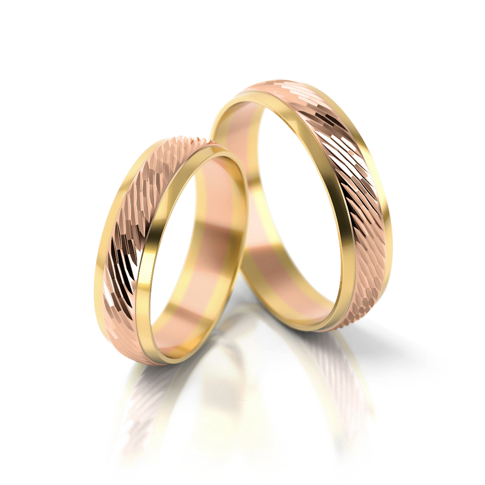 
                  
                    Vestuviniai žiedai geltono ir balto aukso, 5 mm pločio
                  
                