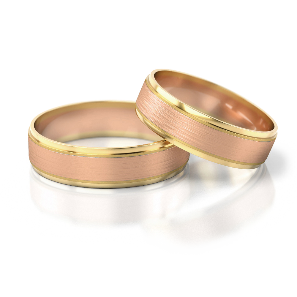 
                  
                    Vestuviniai žiedai geltono ir balto aukso, 5.3 mm pločio
                  
                