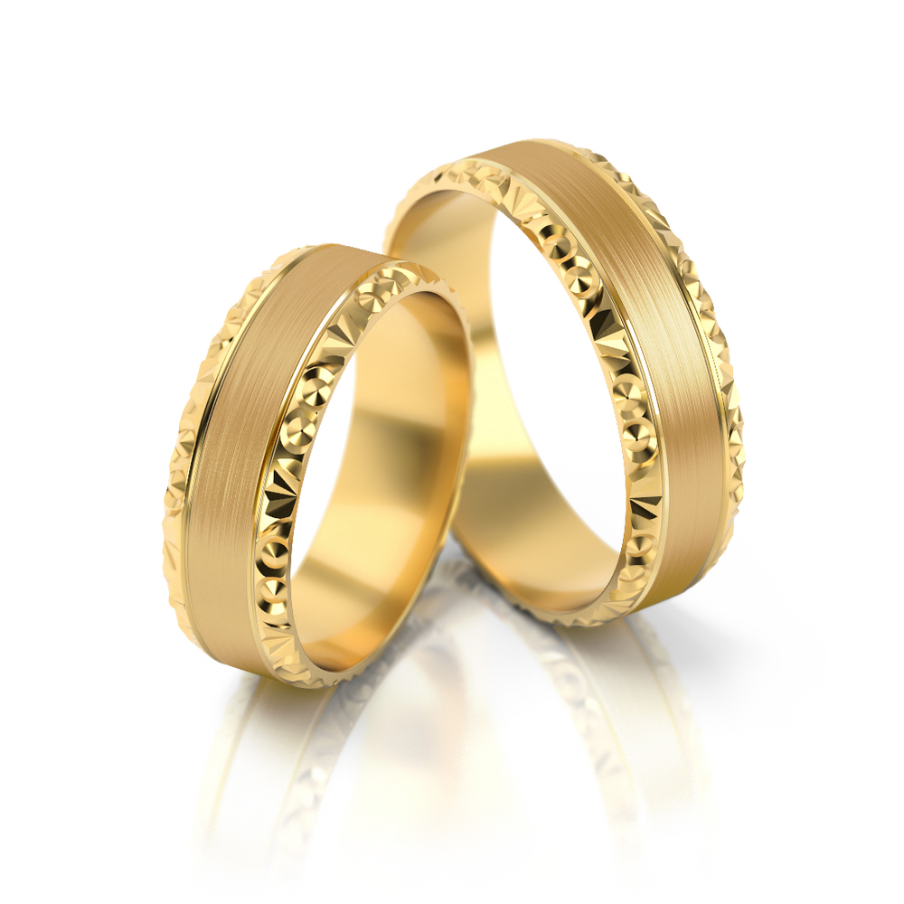 
                  
                    Vestuviniai žiedai geltono ir balto auksas, 6 mm pločio
                  
                