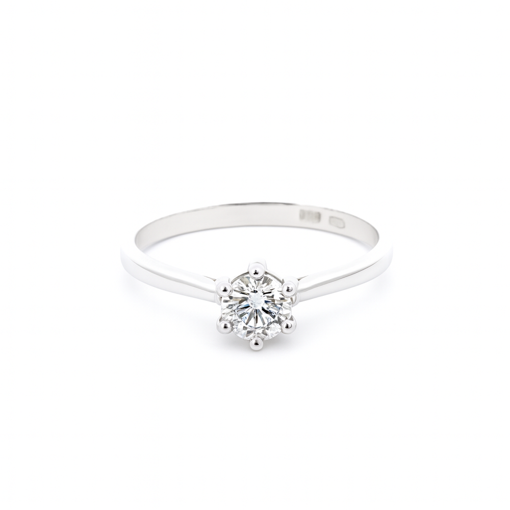 585 prabos baltas auksas su 0.20 ct laboratoriniu briliantu VS2 F – ADORO