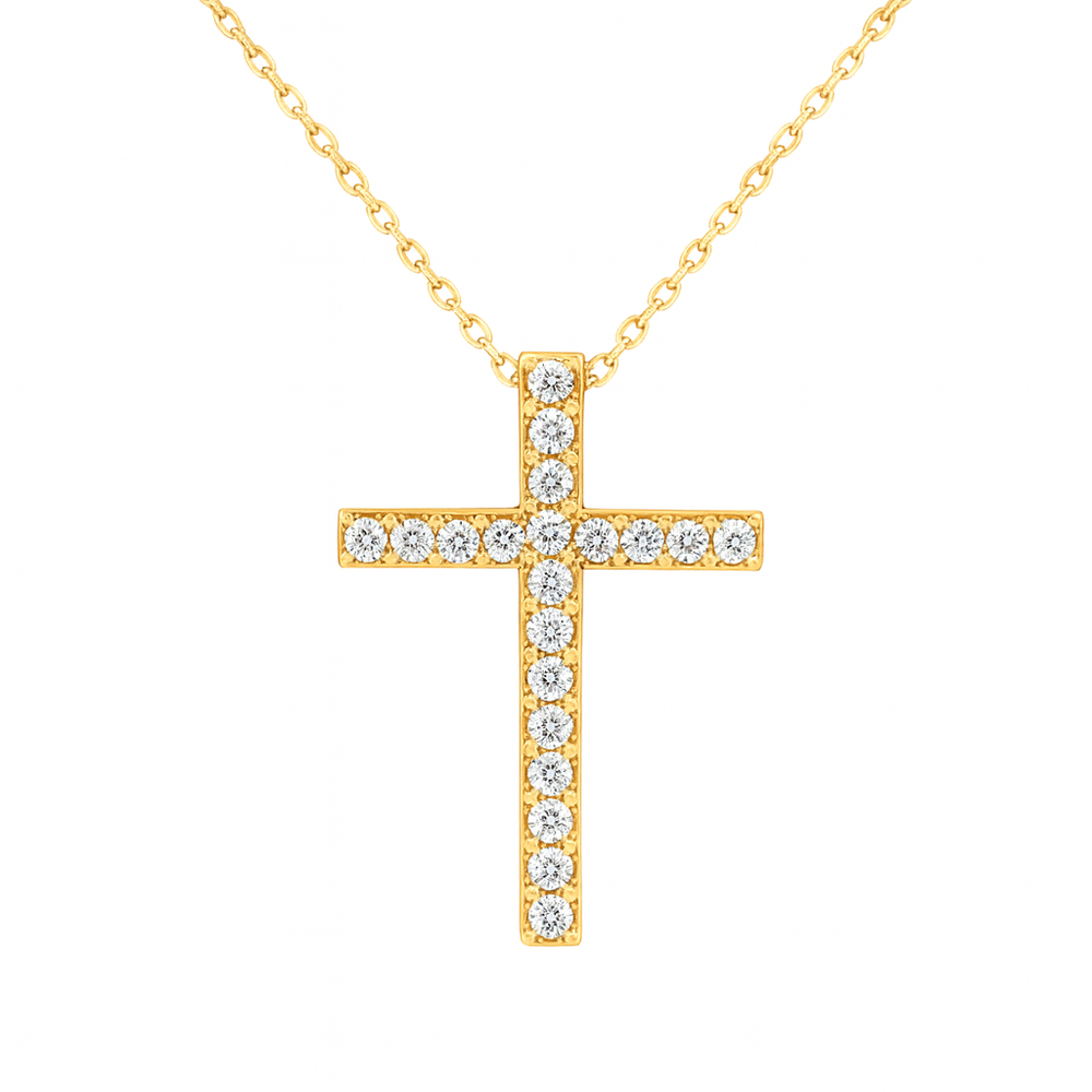 585 prabos aukso briliantinis kryželis, 1.79 g – ADORO juvelyrika