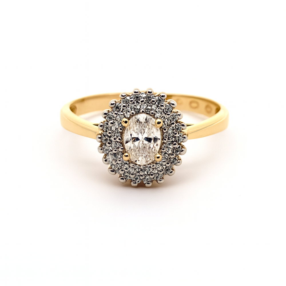 585 prabos žiedas su laboratoriniais deimantais, klasikinio dizaino spindesys – ADORO