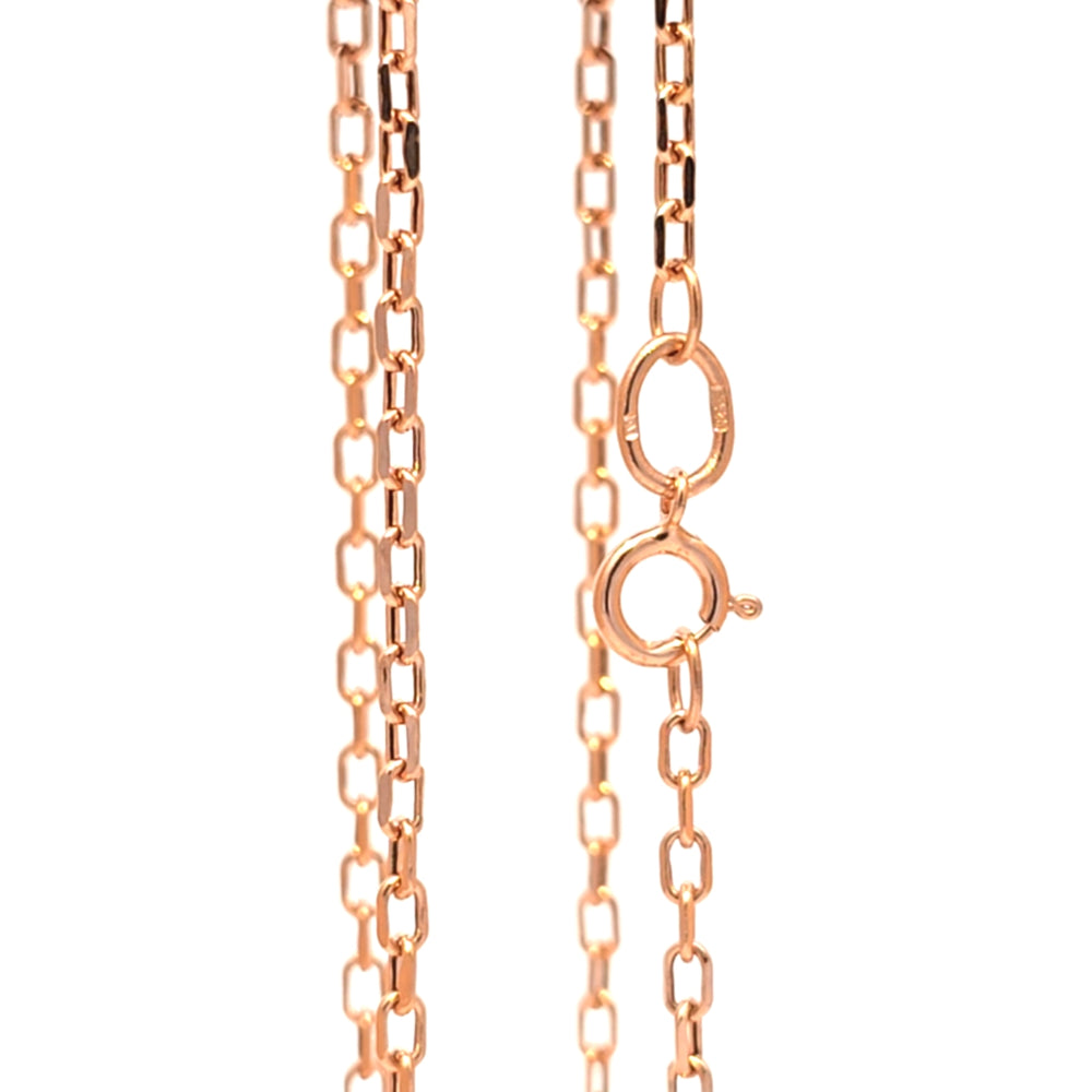 ADORO raudono aukso grandinėlė su Oval Cable pynimu, 2 mm