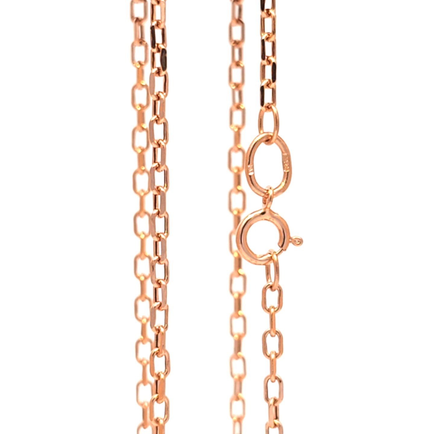 ADORO raudono aukso grandinėlė su Oval Cable pynimu, 2 mm