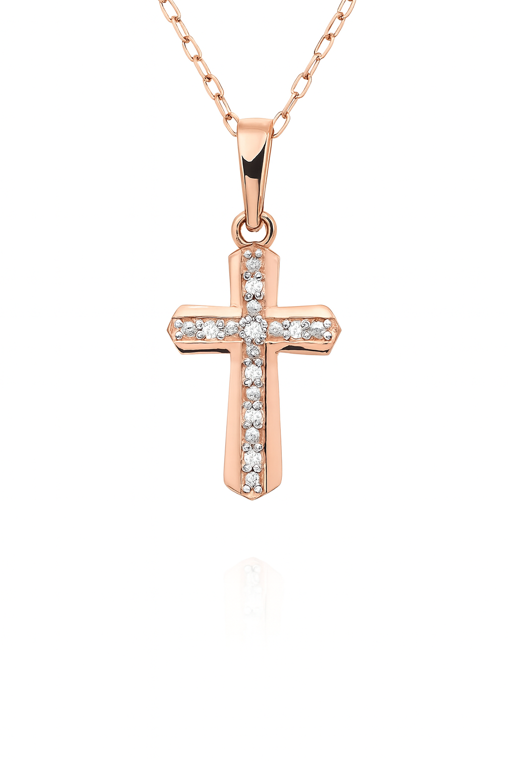 585 prabos raudono aukso pakabukas su briliantais, 0.99 g – ADORO juvelyrika